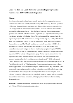 Item - L-Carnitine from Grass-Fed Beef and Lamb Improves Cardiac Function  via n-3 PUFA Metabolic Modulation - figshare