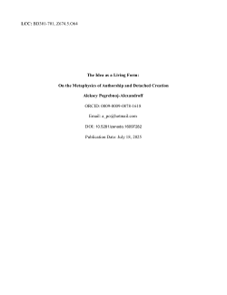The Idea as a Living Form: On the Metaphysics of Authorship and Detached Creation