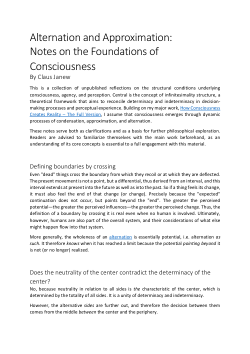 Alternation and Approximation: Notes on the Foundations of Consciousness