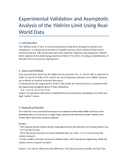 Experimental Validation and Asymptotic Analysis of the Yildirim Limit Using Real-World Data