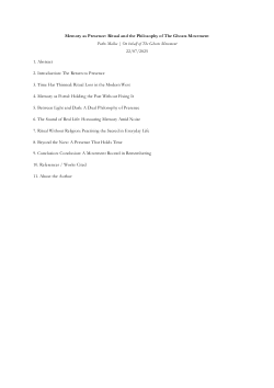 <b>Memory as Presence: Ritual and the Philosophy of The Ghosts Movement</b>