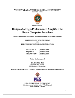 Design of a High-Performance Amplifier for Brain Computer Interface