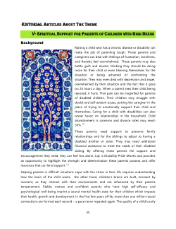 Spiritual Support for Parents of Children with High Needs