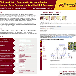 2025 NSF CSSI/CyberTraining/SCIPE PI Meeting: Upskilling Agri-Food Researchers to Utilize HPC Resources