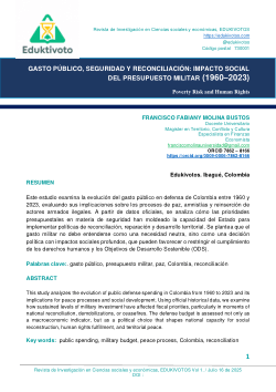 GASTO PÚBLICO, SEGURIDAD Y RECONCILIACIÓN: IMPACTO SOCIAL DEL PRESUPUESTO MILITAR (1960–2023)