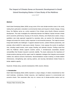 The Impact of Climate Zones on Economic Development in Small Island Developing States: A Case Study of the Maldives