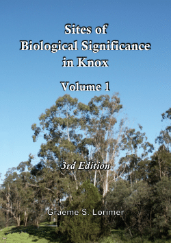 <b>Sites of Biological Significance in Knox</b>, 3rd Edition, Volume 1