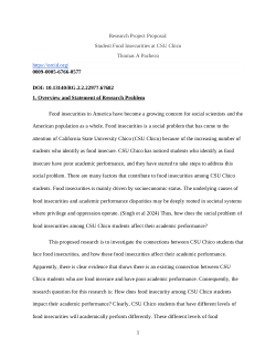 CSU Chico Students Food Insecurities and Academic Performance:  310 Final Research Paper.docx