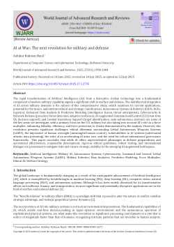 AI at War: The next revolution for military and defense