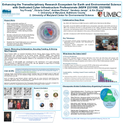 NSF SCIPE Award #2321009 & #2321008 (UMCES/UMBC) For July 2025 NSF PI Meeting