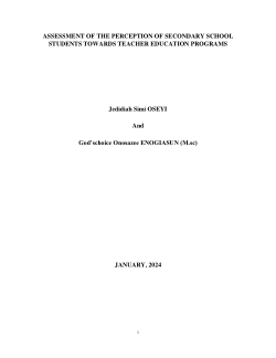 Assessment of the Perception of Secondary School Students Towards Teacher Education Programs
