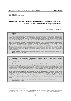 Evaluation of Corporate Governance Maturity Level Performance through Multicriteria Decision Making Methods