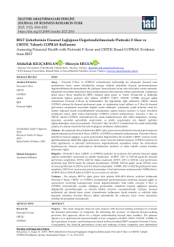 Assessing Financial Health with Piotroski F-Score and CRITIC-Based COPRAS: Evidence from BIST