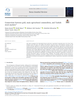 Connections between gold, main agricultural commodities, and Turkish stock markets