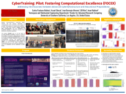 <b>CyberTraining: Pilot: Fostering Computational Excellence (FOCEX): Addressing the Disconnect between Advanced CyberInfrastructure and Educational Preparedness</b>