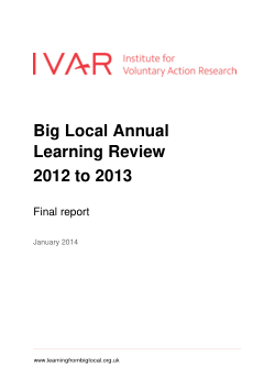 Big Local annual learning review 2012-2013