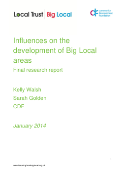 Influences on the development of Big Local areas 2013-14