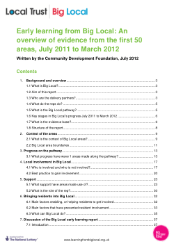 Big Local early learning report