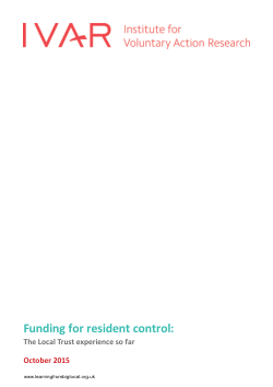 Funding for resident control