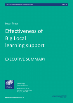 Effectiveness of Big Local learning support