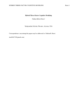 Hybrid Three-Factor Cognitive Modeling