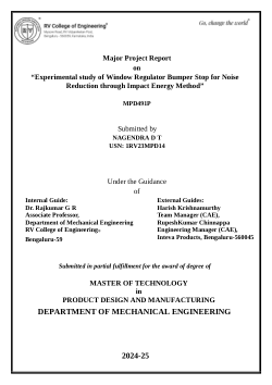 experimental study of window regulator bumper stop for noise reduction through impact energy method