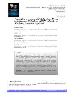 Predicting Accountants’ Behaviour Using a K-Nearest Neighbours (KNN) Model: A Machine Learning Approach<sub> </sub>