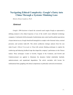 Navigating Ethical Complexity- Google’s Entry into China Through a Systems Thinking Lens.pdf