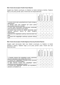 PLANLI DAVRANIŞ KURAMI VE DEĞER-İNANÇ-NORM KURAMI KAPSAMINDAKİ DEĞİŞKENLERE İLİŞKİN ÖLÇEKLERİN İKLİM DEĞİŞİKLİĞİ BAĞLAMINDA GELİŞTİRİLMESİ: GEÇERLİK VE GÜVENİRLİK ÇALIŞMASI