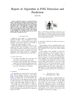 Report of Algorithm in FOG Detection and Prediction