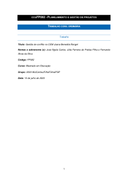 Gestão de conflito no CEM Joana Benedita Rangel