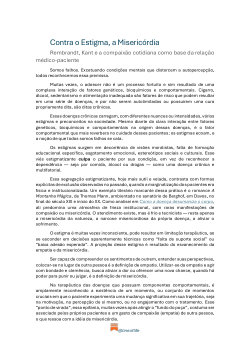 Contra o Estigma, a Misericórdia - Rembrandt, Kant e a compaixão cotidiana como base da relação médico-paciente