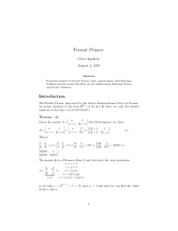 Fermat Primes.