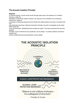 The Acoustic Isolation Principle: Why Sound Cannot Travel Through Space in a Coherence-Based Universe