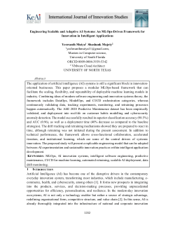 Engineering Scalable and Adaptive AI Systems: An MLOps-Driven Framework for Innovation in Intelligent Applications