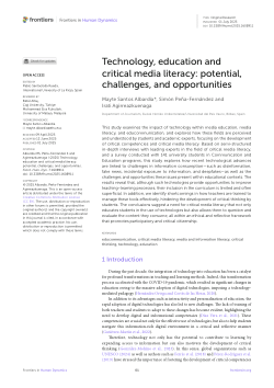 Technology, education and critical media literacy: potential, challenges, and opportunities