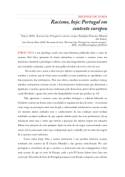 Resenha do Livro "Racismo hoje, Portugal em contexto europeu"