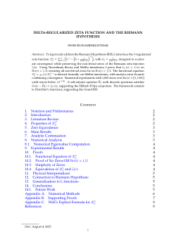 <b>DELTA-REGULARIZED ZETA FUNCTION AND THE RIEMANN</b><b>HYPOTHESIS</b>