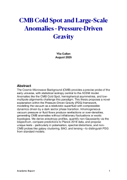 CMB Cold Spot and Large-Scale Anomalies - A Pressure-Driven Gravity Interpretation