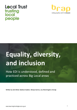 Equality, diversity, and inclusion: How EDI is understood, defined and practiced across Big Local areas