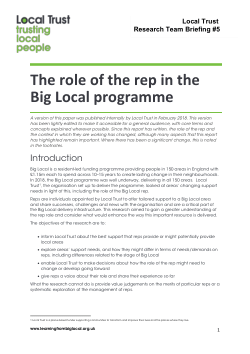 The role of the rep in Big Local