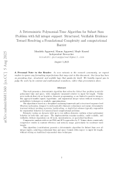 A Deterministic Polynomial-Time Algorithm for Subset Sum with Full Integer Support