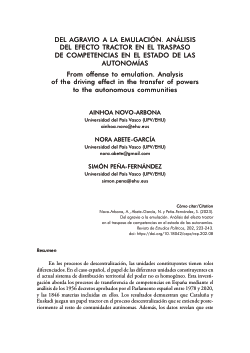 Del agravio a la emulación: análisis del efecto tractor en el traspaso de competencias en el estado de las autonomías