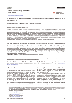 El discurso de los periodistas sobre el impacto de la inteligencia artificial generativa en la desinformación