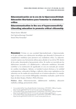 Educomunicación en la era de la hiperconectividad: Educación libertadora para fomentar la ciudadanía crítica