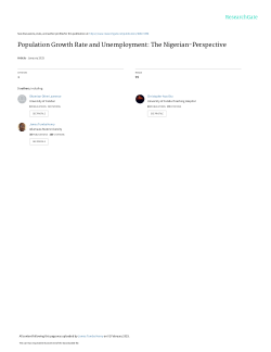 Population Growth Rate and Unemployment: The Nigerian Perspective