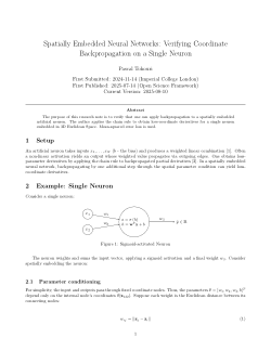 Spatially Embedded Networks: Verifying Coordinate Backpropagation on a Single Neuron