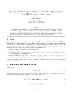 Spatially Embedded Neural Networks: Scalar-Field Updating via a Dual PDE-Optimised Point Process