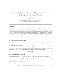 Training 3D Spatially Embedded Neural Networks for Regression via Gradient Descent