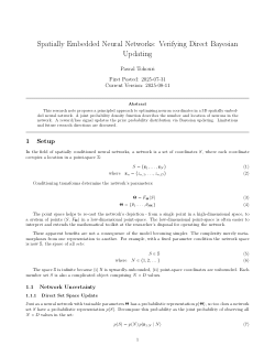 Spatially Embedded Neural Networks: Verifying Direct Bayesian Updating